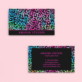 Carte De Visite Coloré Stylish Léopard Texture Neon Feminine