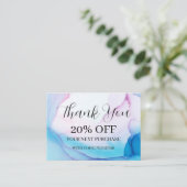 Carte De Visite Coloré Unique Bleu Rose Encre Rabais (Debout devant)