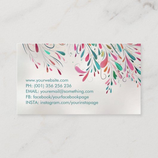 Carte De Visite Colorée Abstract Branch Art (Dos)