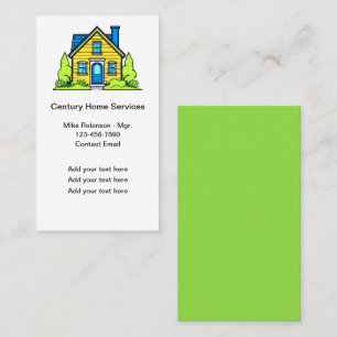 Carte de visite colorée pour services de maison mo
