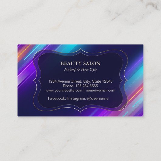 Carte De Visite Colorful Abstract monogram (Dos)