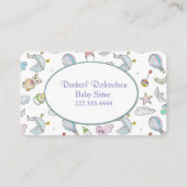 Carte De Visite Colorful Baby Things Babysitter (Devant)
