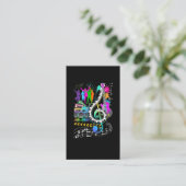 Carte De Visite Colorful Clef Music Note Musician Pianist (Debout devant)