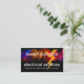 Carte De Visite Colorful Electric Lightning Wave Electrical (Debout devant)