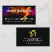 Carte De Visite Colorful Electric Lightning Wave Electrical (Devant / Derrière)