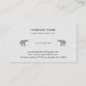 Carte De Visite Colorful Floral Elephant Illustration (Dos)