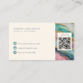 Carte De Visite Colorful Geode Pattern Jewelry Designer (Dos)