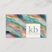 Carte De Visite Colorful Geode Pattern Jewelry Designer (Devant)