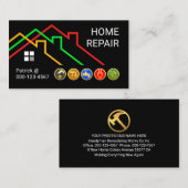 Carte De Visite Colorful Handyman Rooftop Buildings (Devant / Derrière)