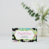 Carte De Visite Colorful Illustrated Bohemian Paisley (Debout devant)