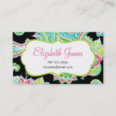 Carte De Visite Colorful Illustrated Bohemian Paisley (Devant)