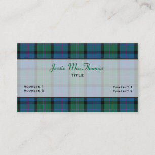 Carte De Visite Colorful MacThomas Famille Tartan Plaid Personnali