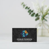 Carte De Visite Colorful Modern Tech Circuit Logo (Debout devant)