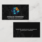 Carte De Visite Colorful Modern Tech Circuit Logo (Devant / Derrière)