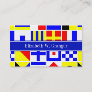 Carte De Visite Colorful Nautical Signal Flags Royal Name Monogram