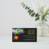 Carte De Visite Colorful Paint Splatter Home Painting Painter (Debout devant)