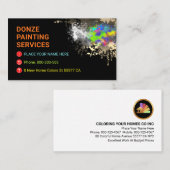 Carte De Visite Colorful Paint Splatter Home Painting Painter (Devant / Derrière)