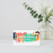 Carte De Visite Colorful Paint Splatter Home Remodeling (Debout devant)