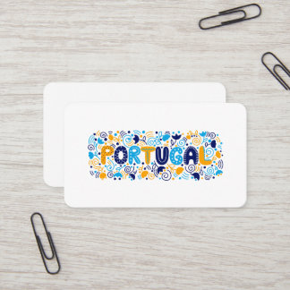 Carte De Visite Colorful Portugal Folk Art Typography Design