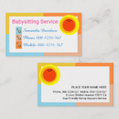 Carte De Visite Colorful Rectangle Frame Smiling Sun (Devant / Derrière)