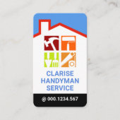 Carte De Visite Colorful Rooftop Building Handyman Windows (Devant)