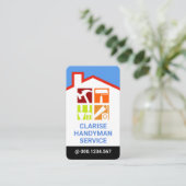 Carte De Visite Colorful Rooftop Building Handyman Windows (Debout devant)