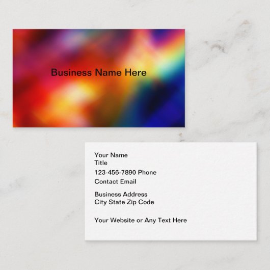 Carte De Visite Colorful Simple Business Cards Design Template (Devant / Derrière)