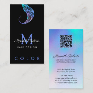 Carte De Visite Coloriste capillaire Styliste Opal Black Code QR M