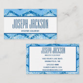 Carte de visite coloriste maître Chevron bleu (Devant / Derrière)