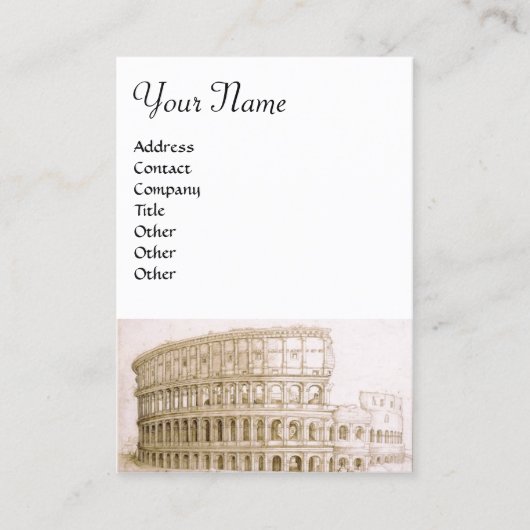 Carte De Visite COLOSSEUM /Architecture antique, Architecte Blanc (Devant)