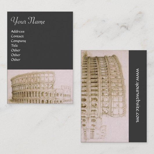 Carte De Visite COLOSSEUM /Architecture antique, Architecte Grey (Devant / Derrière)