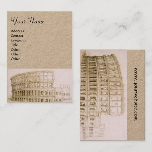 Carte De Visite COLOSSEUM /Architecture Classique, Architecte Kraf (Devant / Derrière)
