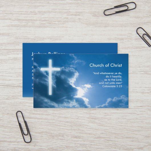 Carte De Visite Colossiens 3 ; 23 | Bleu (Devant/Arrière en situation)