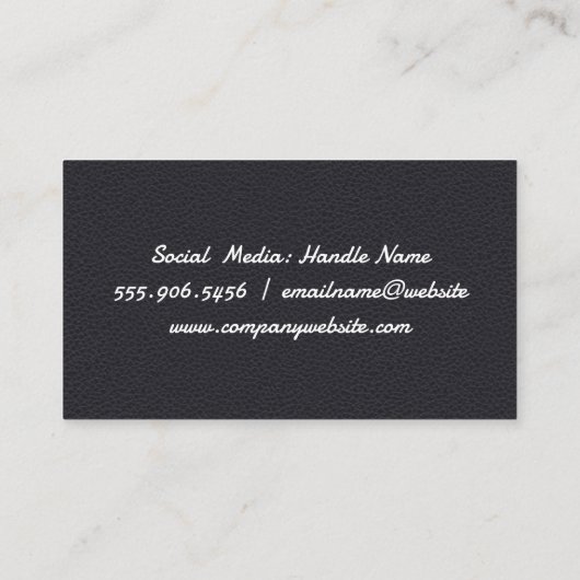 Carte De Visite Comb | Arrière - plan en cuir (Dos)