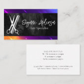 Carte De Visite Comb ciseaux | Arrière - plan moderne (Devant / Derrière)