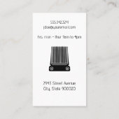 Carte De Visite Comb de ciseaux métalliques d'or | Texture en cuir (Dos)