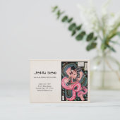 Carte De Visite Combat samouraï japonais frais de serpent de (Debout devant)