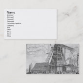 Carte De Visite Combattant un feu dans un moulin à vent près de (Devant / Derrière)