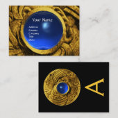 Carte De Visite COMBATTRE LES RAYONS MONOGRAM or bleu saphir (Devant / Derrière)