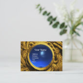 Carte De Visite COMBATTRE LES RAYONS MONOGRAM or bleu saphir (Debout devant)