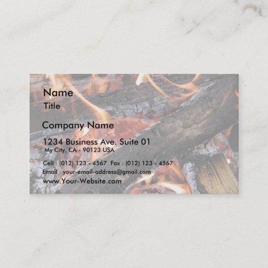 Carte De Visite Combustion en bois de flammes des feux (Devant)