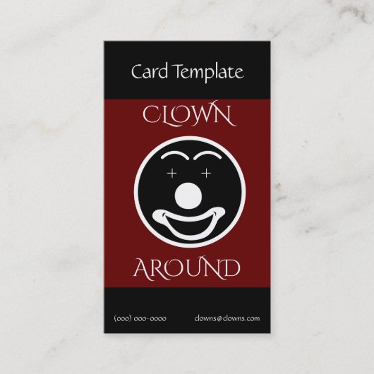 Carte De Visite Comédien du logo clown (Devant)