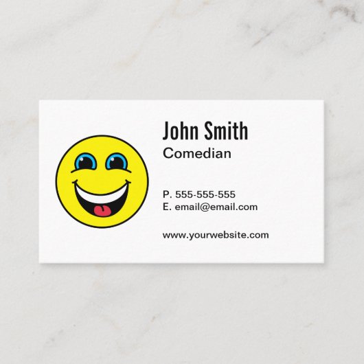 Carte De Visite Comédien riant Emoji (Devant)