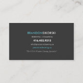 Carte De Visite Commande à façon Brandon de la CHROMATOGRAPHIE (Dos)