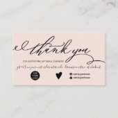 Carte De Visite Commande de broussailles de script moderne merci (Devant)