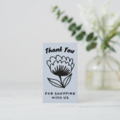 Carte De Visite COMMANDE DE FLEURS MINIMALES MERCI code QR Floral (Debout devant)