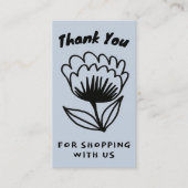Carte De Visite COMMANDE DE FLEURS MINIMALES MERCI code QR Floral (Devant)