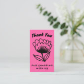 Carte De Visite COMMANDE DE FLEURS MINIMALES MERCI code QR Floral (Debout devant)