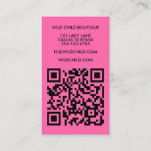 Carte De Visite COMMANDE DE FLEURS MINIMALES MERCI code QR Floral (Dos)