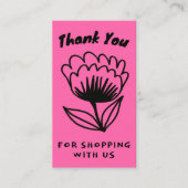 Carte De Visite COMMANDE DE FLEURS MINIMALES MERCI code QR Floral (Devant)